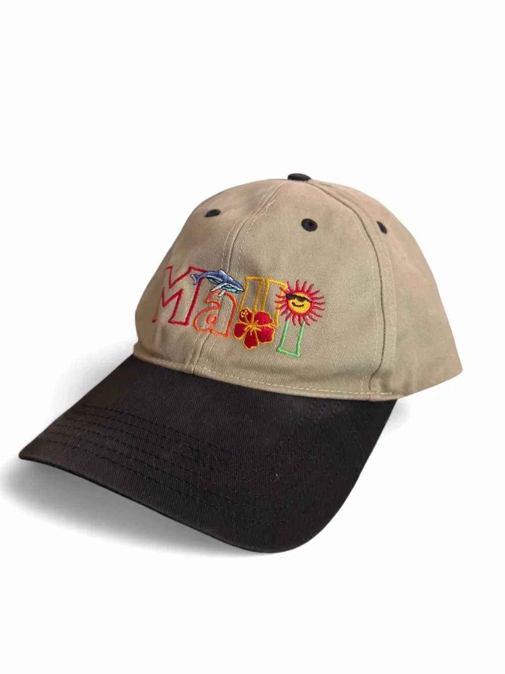 Vintage Maui, Hawaii Embroidered Tropical Snapback Baseball Cap